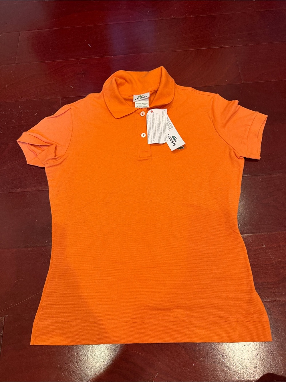 Lacoste Fitted Orange Polo Shirt NWT